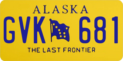 AK license plate GVK681