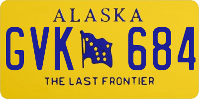 AK license plate GVK684