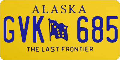 AK license plate GVK685