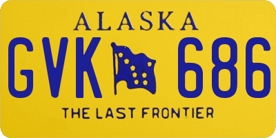 AK license plate GVK686