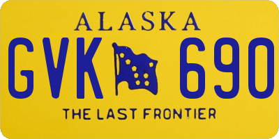 AK license plate GVK690