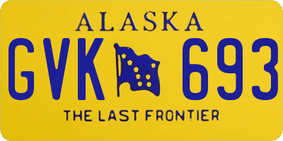 AK license plate GVK693