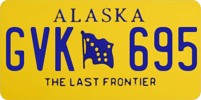 AK license plate GVK695