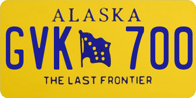 AK license plate GVK700