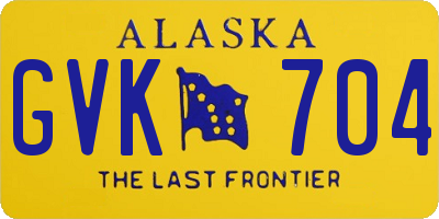 AK license plate GVK704