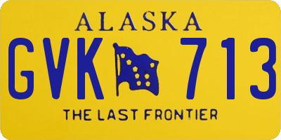 AK license plate GVK713