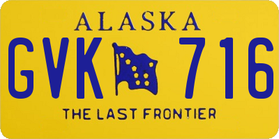 AK license plate GVK716