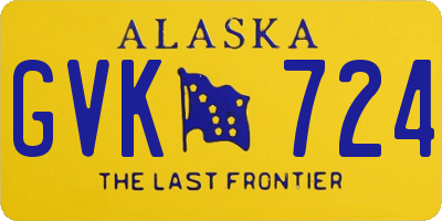 AK license plate GVK724