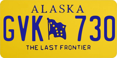 AK license plate GVK730