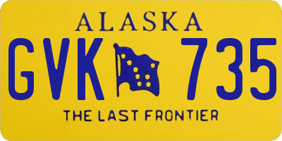AK license plate GVK735