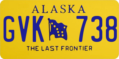 AK license plate GVK738