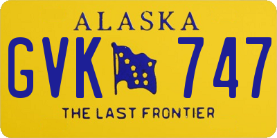 AK license plate GVK747