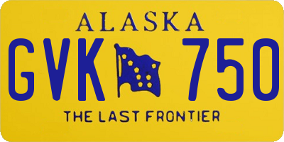 AK license plate GVK750