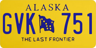 AK license plate GVK751