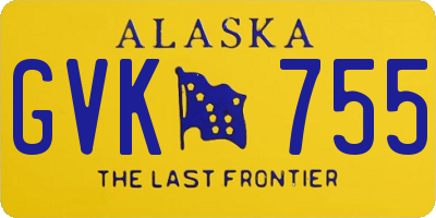 AK license plate GVK755