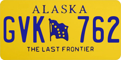 AK license plate GVK762