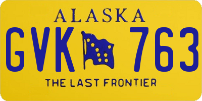 AK license plate GVK763