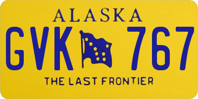 AK license plate GVK767