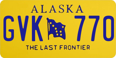 AK license plate GVK770