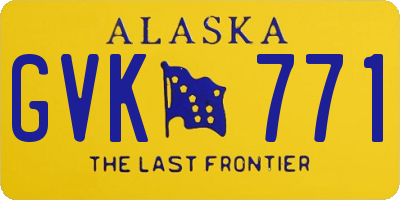 AK license plate GVK771