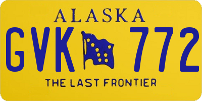 AK license plate GVK772