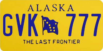 AK license plate GVK777