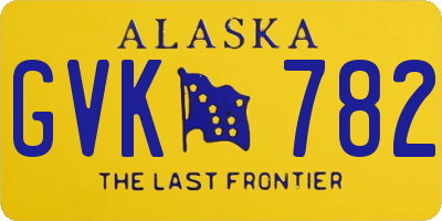 AK license plate GVK782