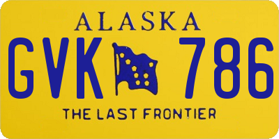 AK license plate GVK786