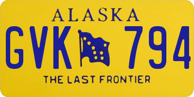 AK license plate GVK794
