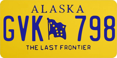 AK license plate GVK798