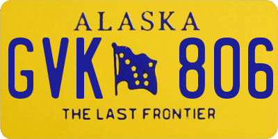 AK license plate GVK806