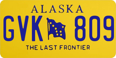 AK license plate GVK809