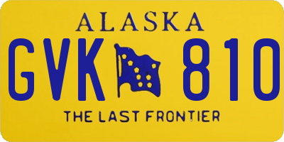 AK license plate GVK810