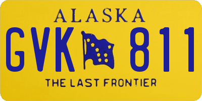 AK license plate GVK811