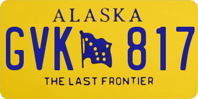 AK license plate GVK817