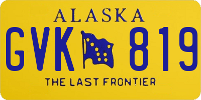 AK license plate GVK819