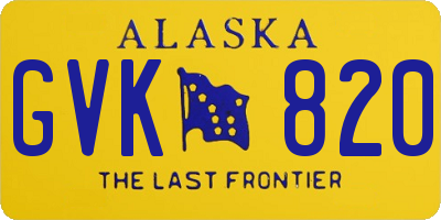 AK license plate GVK820