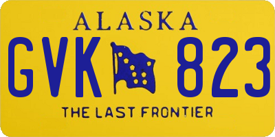 AK license plate GVK823