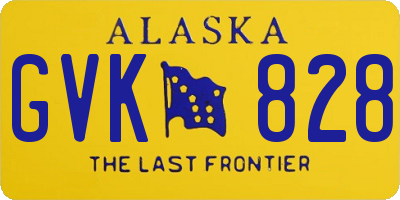 AK license plate GVK828
