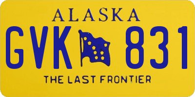 AK license plate GVK831