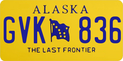 AK license plate GVK836
