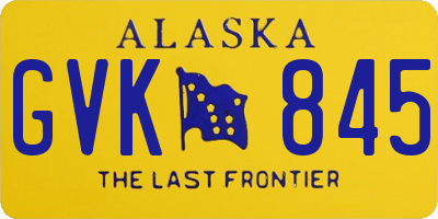 AK license plate GVK845