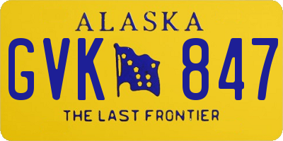 AK license plate GVK847