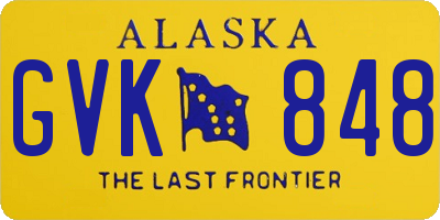 AK license plate GVK848