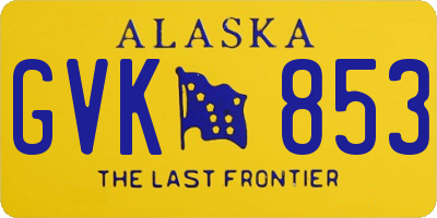 AK license plate GVK853