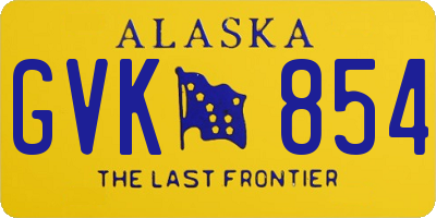 AK license plate GVK854