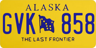 AK license plate GVK858