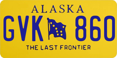 AK license plate GVK860