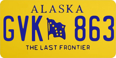 AK license plate GVK863