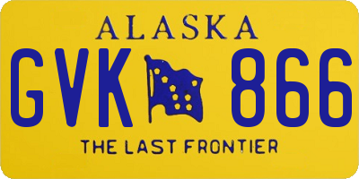 AK license plate GVK866